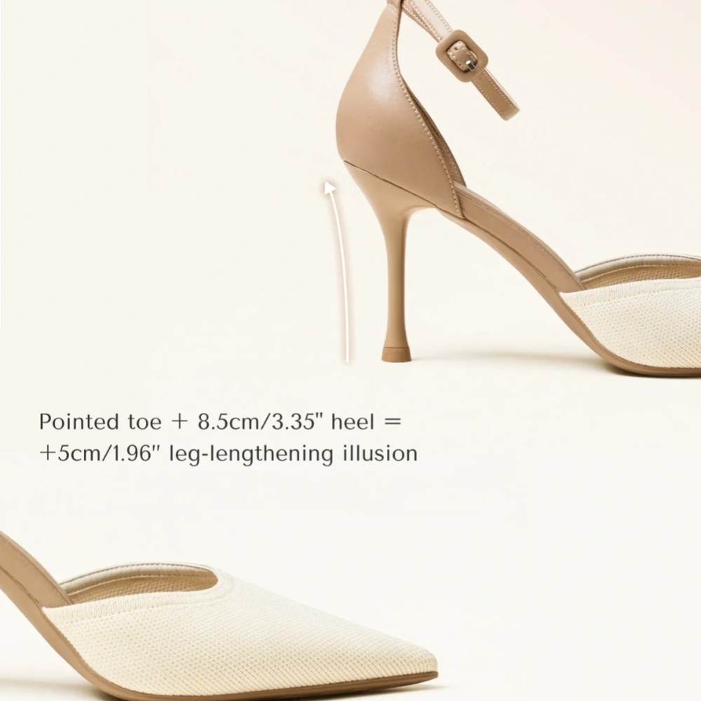 Nude Pointed Ankle-Strap Pump - Picture 8 of 12